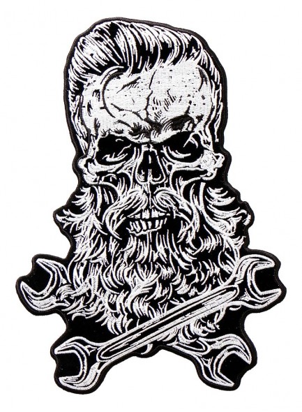 Бородатый череп с гаечными ключами
